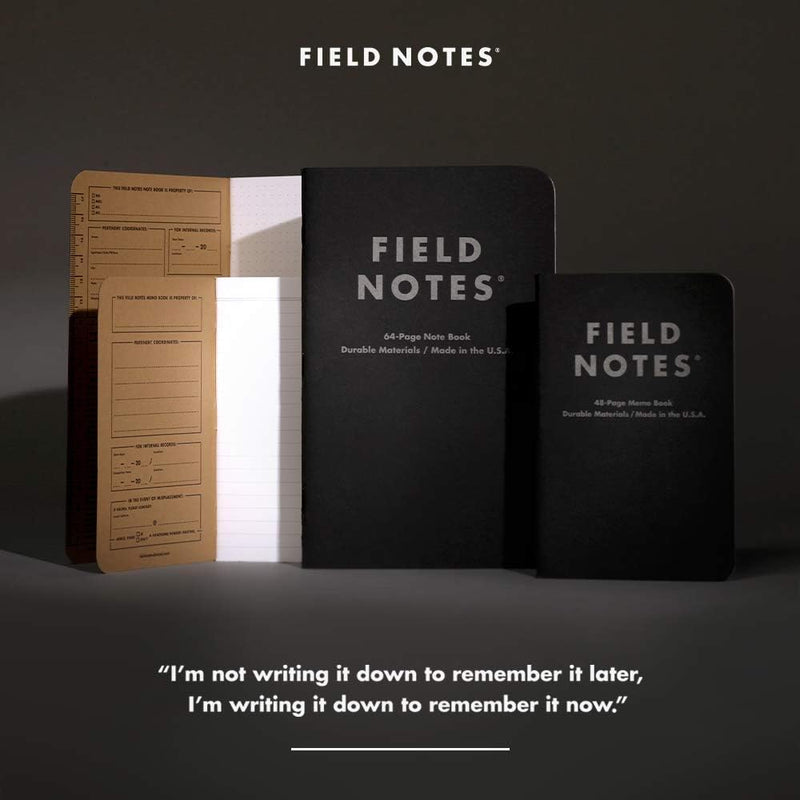 Load image into Gallery viewer, Field Notes Pitch Black Memo Book Ruled 3-Pack Field Notes Pitch Black Memo Book Ruled 3-Pack FIELD NOTES
