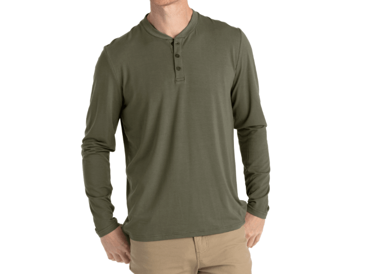 Load image into Gallery viewer, Fatigue / SM Free Fly Bamboo Flex Longsleeve Henley - Men&#39;s Free Fly
