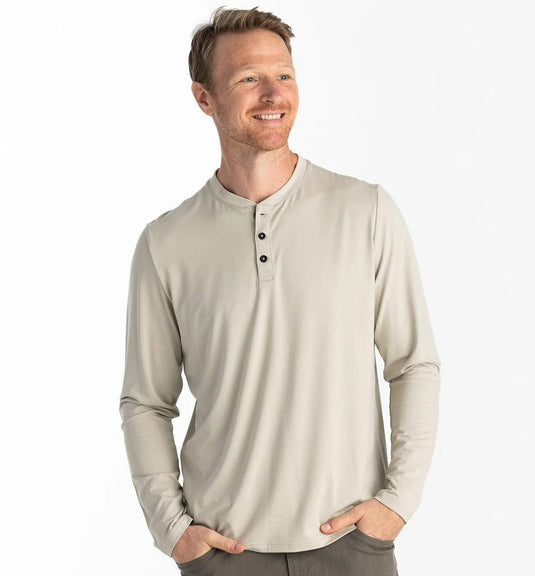 Sandstone / SM Free Fly Bamboo Flex Longsleeve Henley - Men's Free Fly