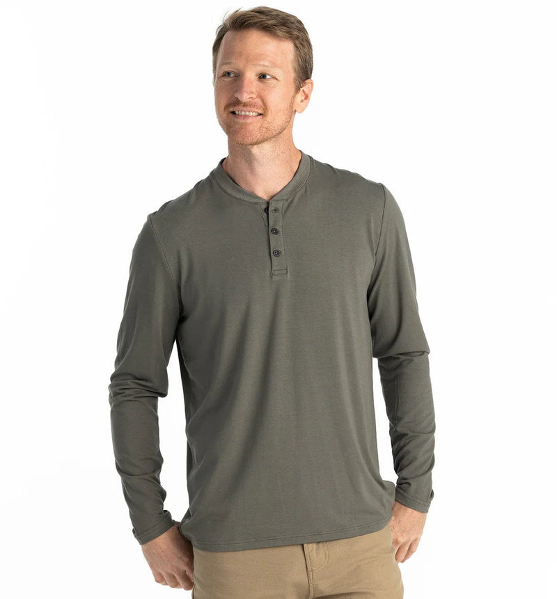 Load image into Gallery viewer, Fatigue / SM Free Fly Bamboo Flex Longsleeve Henley - Men&#39;s Free Fly
