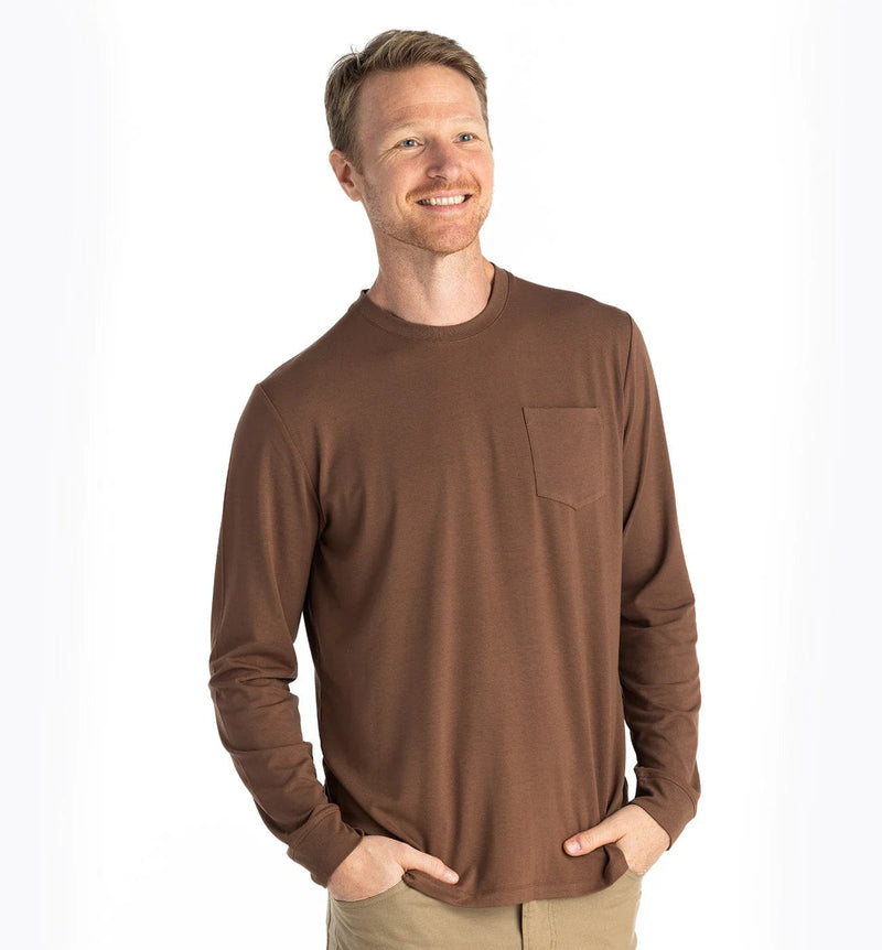 Load image into Gallery viewer, Mustang / MED Free Fly Bamboo Flex Longsleeve Pocket Tee - Men&#39;s Free Fly
