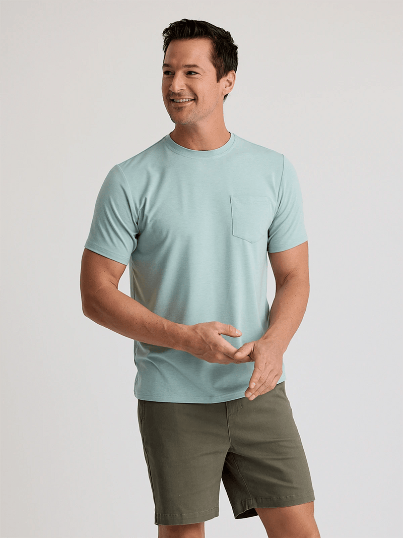 Load image into Gallery viewer, Heather Ocean Mist / SM Free Fly Bamboo Flex Pocket T-Shirt - Men&#39;s Free Fly Bamboo Flex Pocket T-Shirt - Men&#39;s Free Fly
