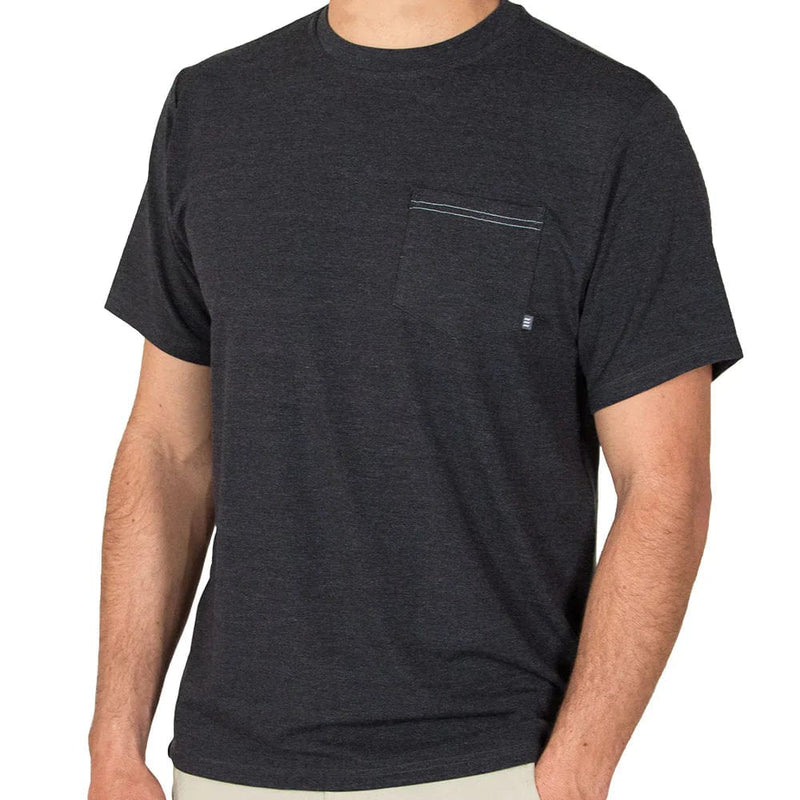 Load image into Gallery viewer, Heather Black / SM Free Fly Bamboo Flex Pocket T-Shirt - Men&#39;s Free Fly
