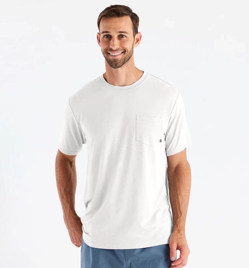 Load image into Gallery viewer, Bright White / SM Free Fly Bamboo Flex Pocket T-Shirt - Men&#39;s Free Fly
