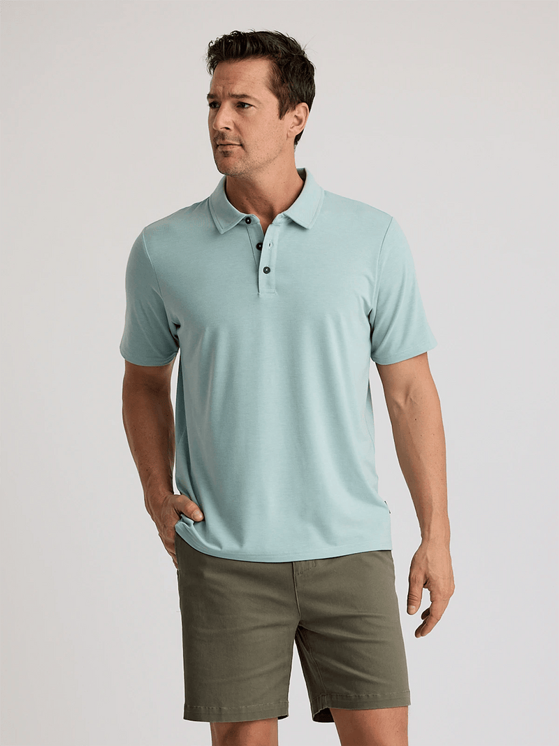 Load image into Gallery viewer, Heather Ocean Mist / SM Free Fly Bamboo Flex Polo II - Men&#39;s Free Fly Bamboo Flex Polo II - Men&#39;s Free Fly

