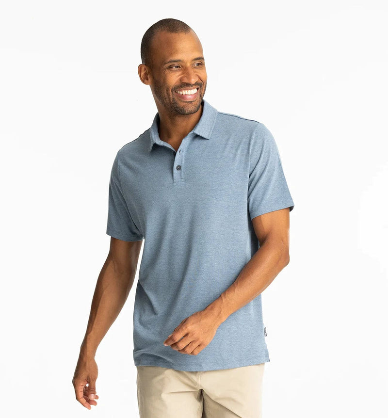 Load image into Gallery viewer, Heather Deepwater / SM Free Fly Bamboo Flex Polo II - Men&#39;s Free Fly

