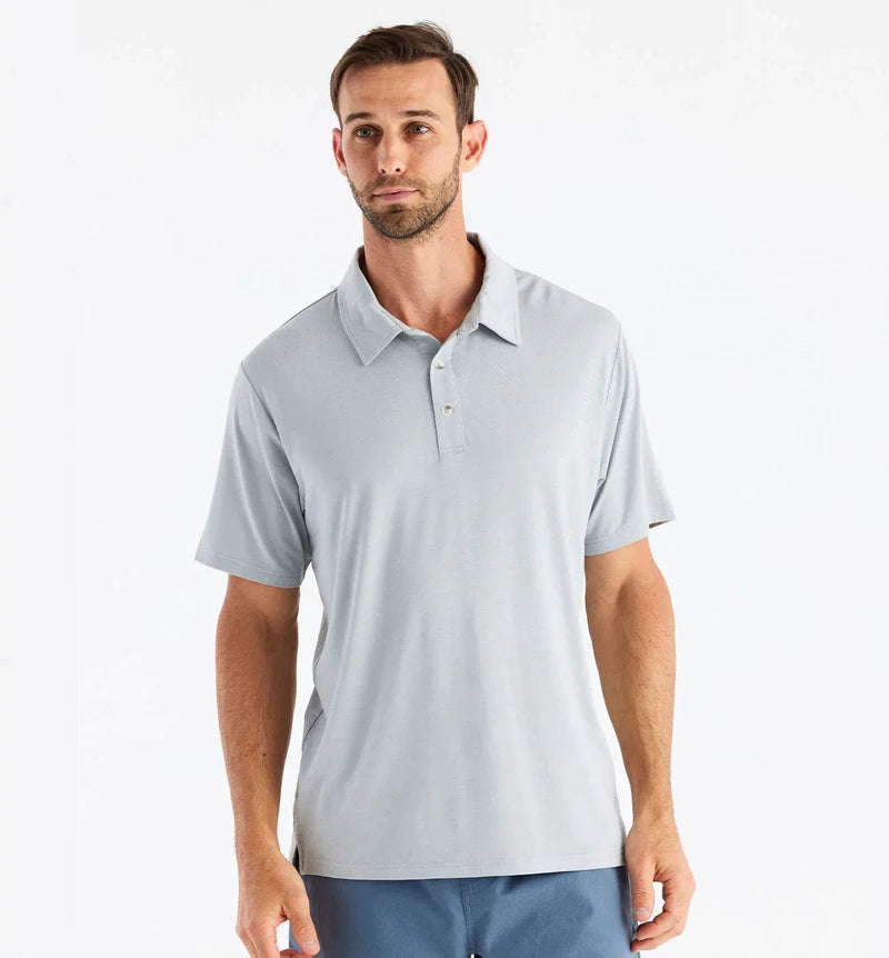 Load image into Gallery viewer, Heather Aspen Grey / SM Free Fly Bamboo Flex Polo - Men&#39;s Free Fly
