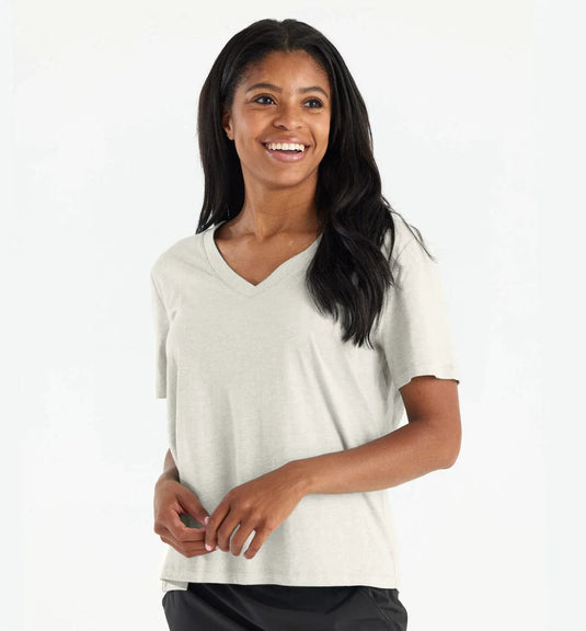 White Cap / SM Free Fly Bamboo Heritage V-Neck - Women's Free Fly