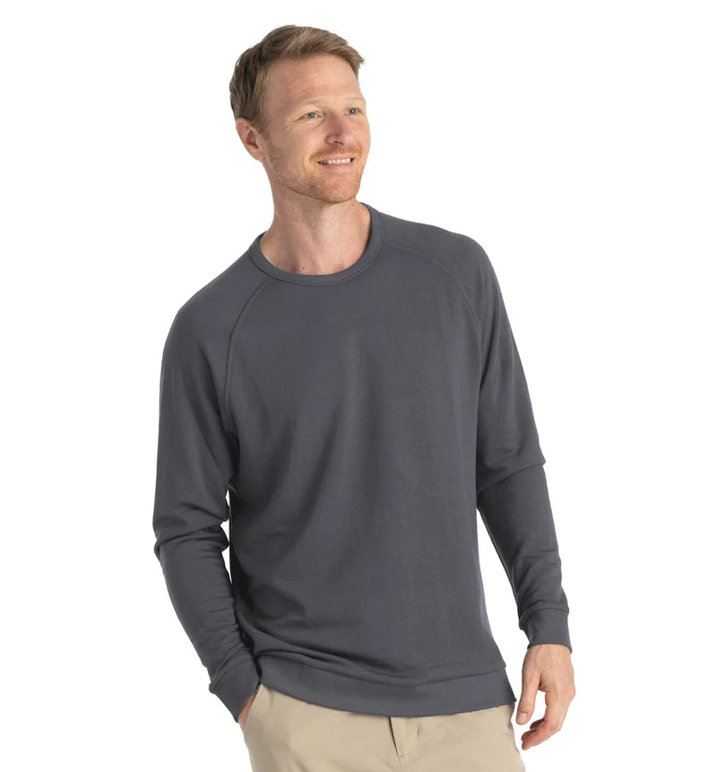 Load image into Gallery viewer, Black Sand / SM Free Fly Bamboo Lightweight Fleece Crew - Men&#39;s Free Fly Bamboo Lightweight Fleece Crew - Men&#39;s Free Fly
