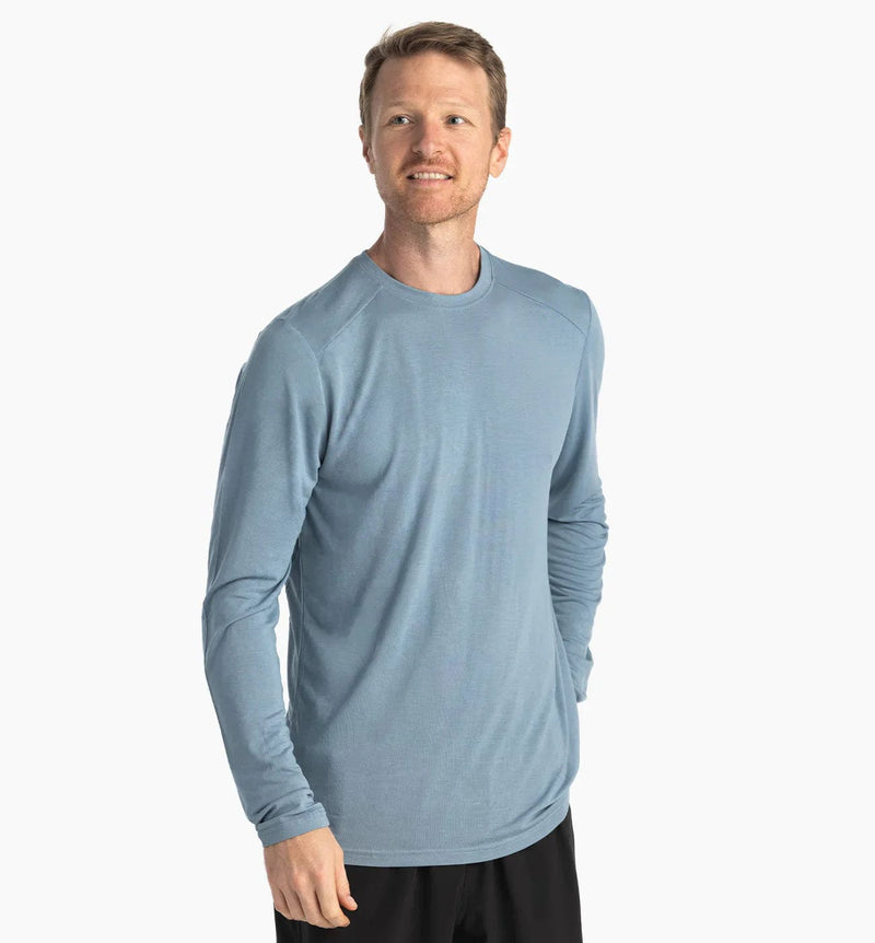 Load image into Gallery viewer, Blue Fog / SM Free Fly Bamboo Lightweight Long Sleeve Shirt - Men&#39;s Free Fly
