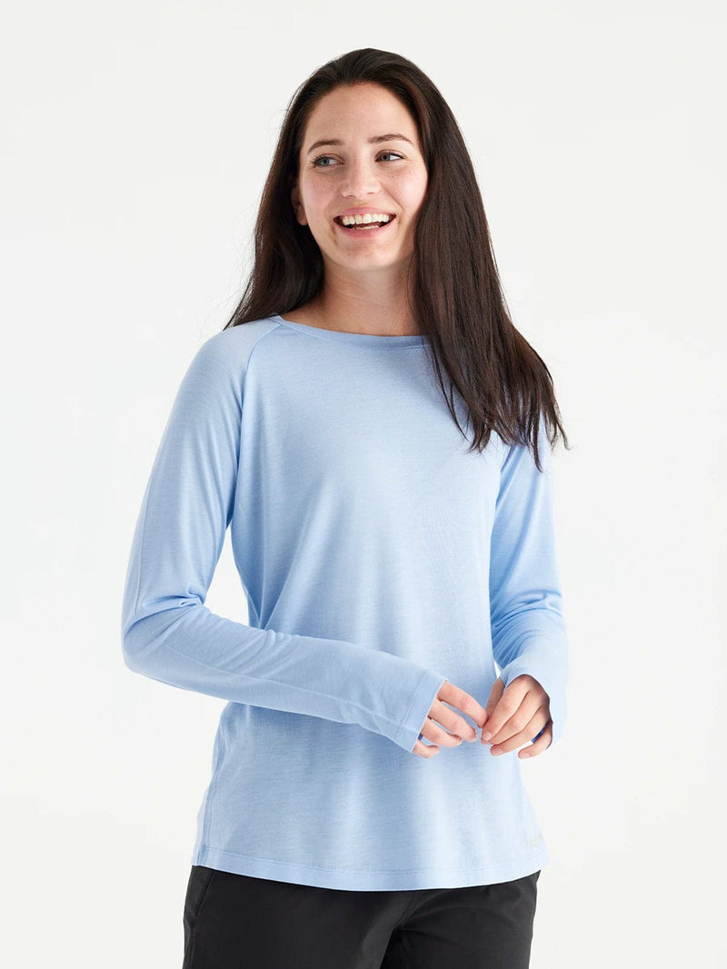 Load image into Gallery viewer, Clear Sky / SM Free Fly Bamboo Lightweight Longsleeve II - Women&#39;s Free Fly Bamboo Lightweight Longsleeve II - Women&#39;s Free Fly
