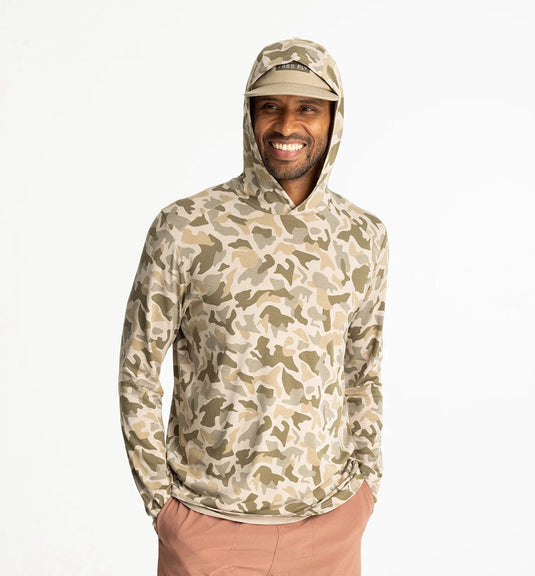 Barrier Island Camo / SM Free Fly Bamboo Shade Hoodie - Men's Free Fly
