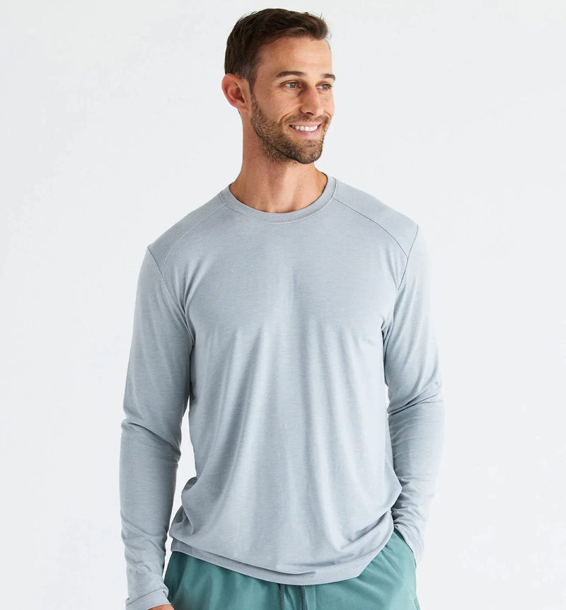 Load image into Gallery viewer, Heather Aspen Grey / MED Free Fly Bamboo Shade Long Sleeve Shirt - Men&#39;s Free Fly
