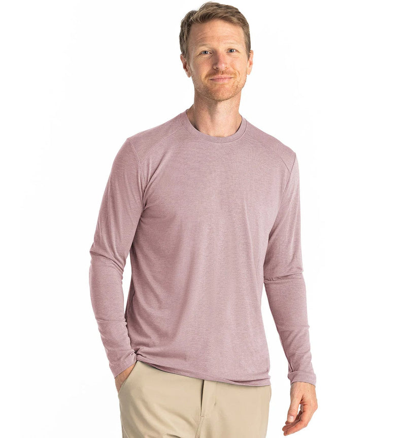 Load image into Gallery viewer, Heather Adobe Red / SM Free Fly Bamboo Shade Long Sleeve Shirt - Men&#39;s Free Fly
