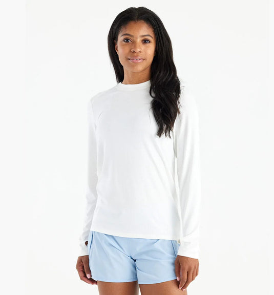 Bright White / SM Free Fly Bamboo Shade Longsleeve II - Women's Free Fly