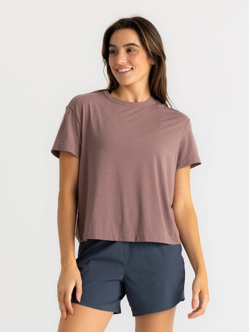 Load image into Gallery viewer, Canyon Clay / XS Free Fly Elevate Lightweight Tee - Women&#39;s Free Fly Elevate Lightweight Tee - Women&#39;s Free Fly
