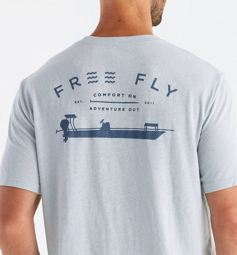 Load image into Gallery viewer, Heather Aspen Grey / SM Free Fly Flats Patrol Tee - Men&#39;s Free Fly
