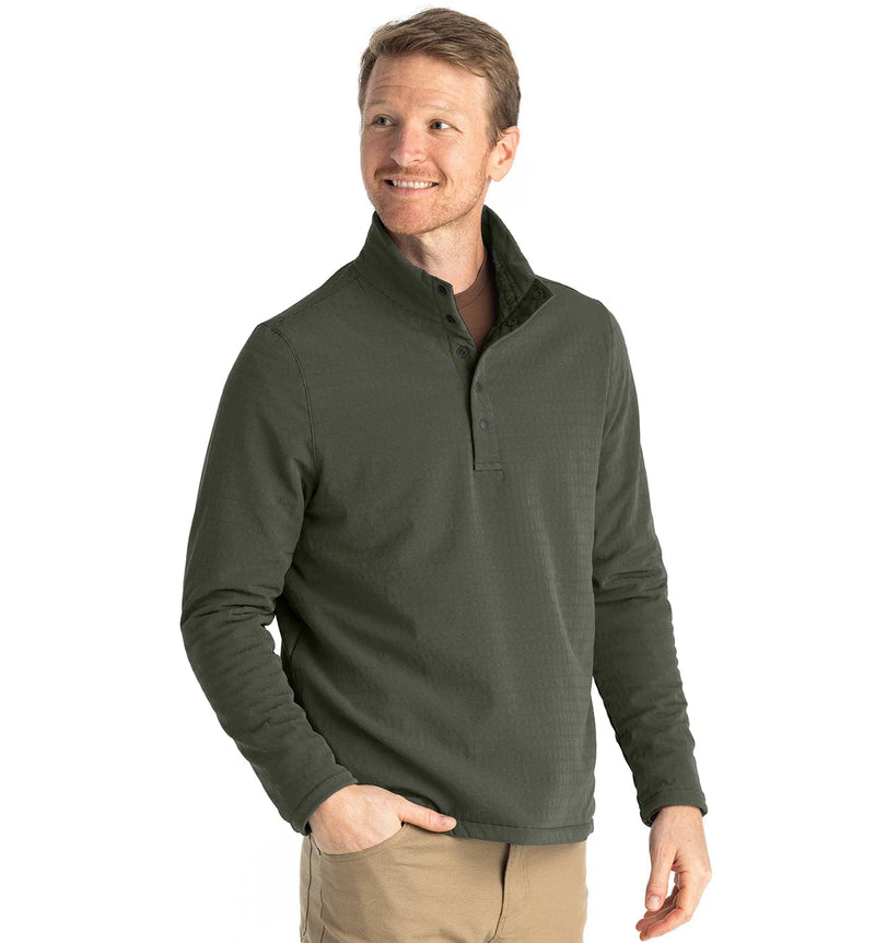 Load image into Gallery viewer, Dark Olive / SM Free Fly Gridback Fleece Snap Pullover - Men&#39;s Free Fly
