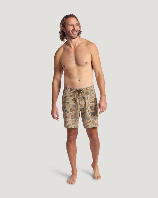 Free Fly Men's Dawn Patrol Boardshort in Vintage Camo Desert Tan Free Fly Men's Dawn Patrol Boardshort in Vintage Camo Desert Tan Free Fly