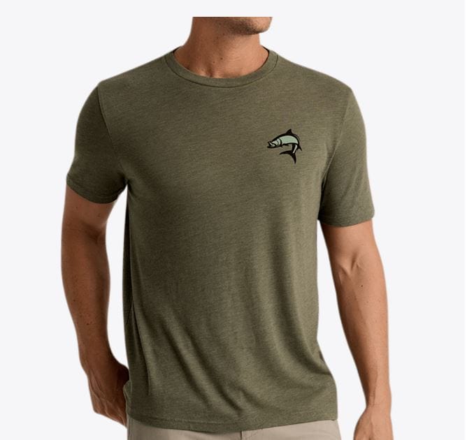 Load image into Gallery viewer, Free Fly Men&#39;s Sabalo Tee in Heather Fatigue Free Fly Men&#39;s Sabalo Tee in Heather Fatigue Free Fly

