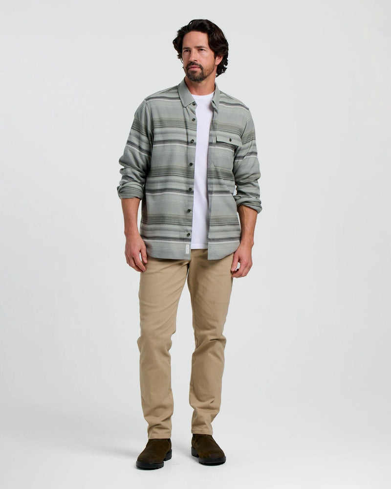 Load image into Gallery viewer, Free Fly Men&#39;s Seawool Flannel Shirt in Sagebrush Stripe Free Fly Men&#39;s Seawool Flannel Shirt in Sagebrush Stripe Free Fly

