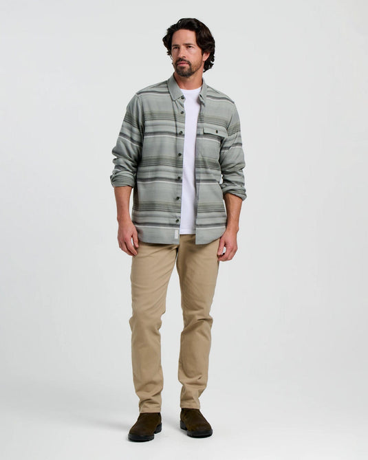 Free Fly Men's Seawool Flannel Shirt in Sagebrush Stripe Free Fly Men's Seawool Flannel Shirt in Sagebrush Stripe Free Fly