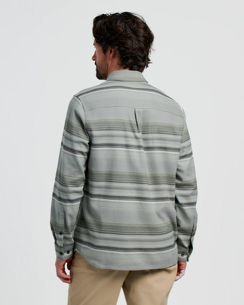 Load image into Gallery viewer, Free Fly Men&#39;s Seawool Flannel Shirt in Sagebrush Stripe Free Fly Men&#39;s Seawool Flannel Shirt in Sagebrush Stripe Free Fly
