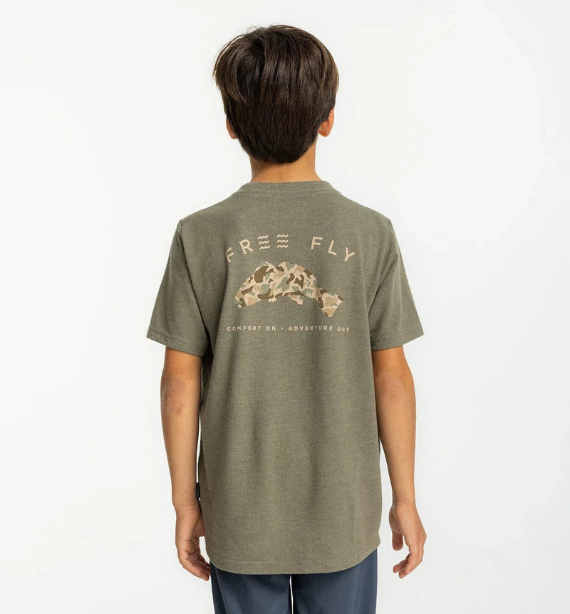 Load image into Gallery viewer, Free Fly Redfish Camo Pocket Tee - Kids&#39; Free Fly
