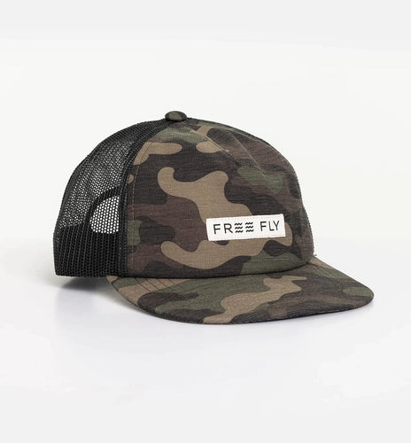 Woodland Camo Free Fly Reverb Packable Trucker Hat Free Fly