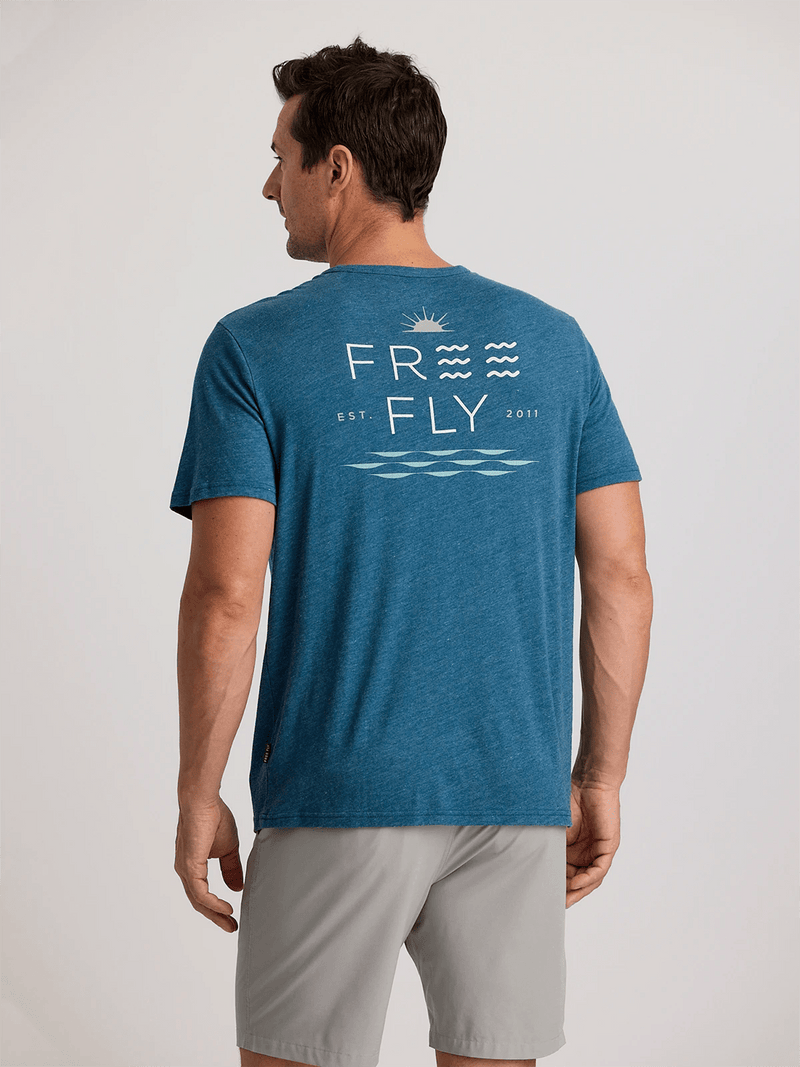 Load image into Gallery viewer, 458 / Heather Legion Blue / SM Free Fly Salt And Sun Pocket Tee - Men&#39;s Free Fly Salt And Sun Pocket Tee - Men&#39;s Free Fly
