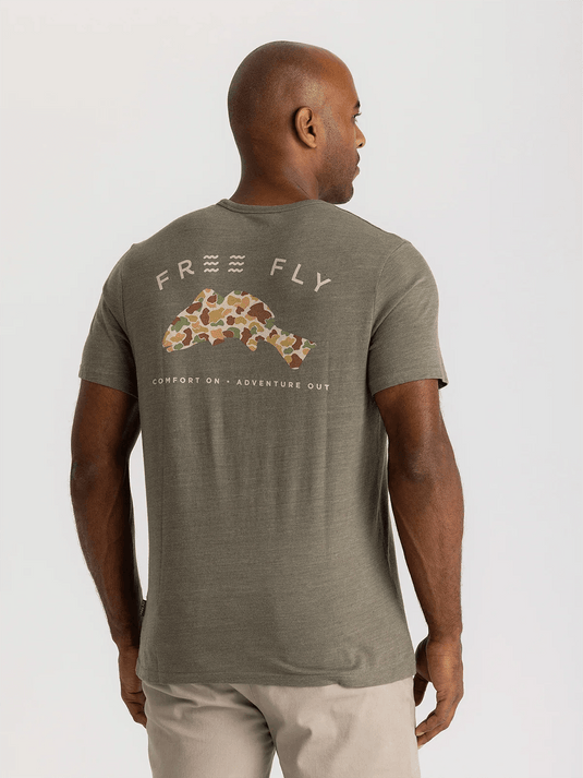 Heather Fatigue / SM Free Fly Vintage Camo Redfish Pocket Tee - Men's Free Fly