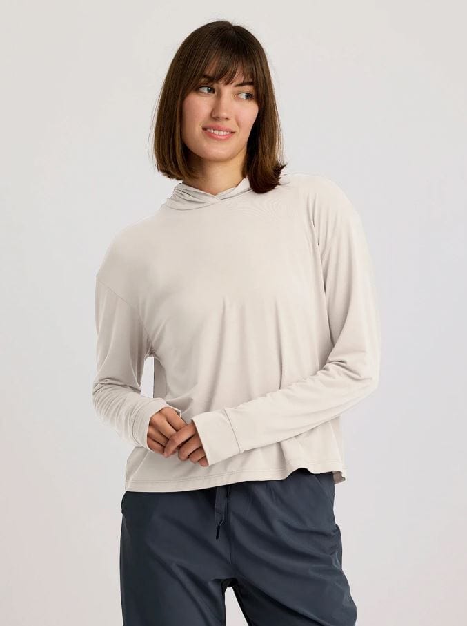 Load image into Gallery viewer, Heather Birch / XS Free Fly Women&#39;s Elevate Lightweight Hoodie Free Fly Women&#39;s Elevate Lightweight Hoodie Free Fly
