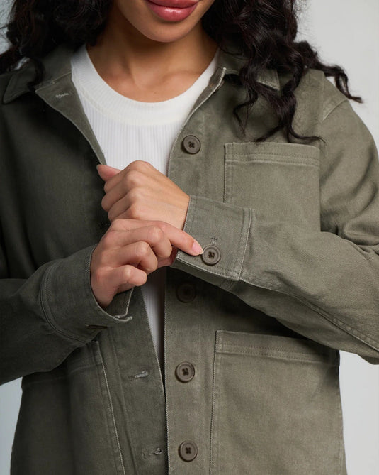 Free Fly Women's Folly Twill Chore Coat in Smokey Olive Free Fly Women's Folly Twill Chore Coat in Smokey Olive Free Fly