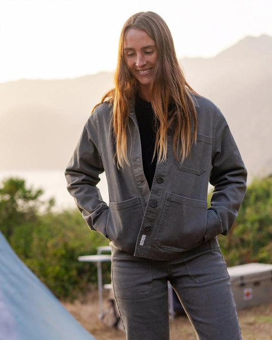 Free Fly Women's Folly Twill Chore Coat in Smokey Olive Free Fly Women's Folly Twill Chore Coat in Smokey Olive Free Fly