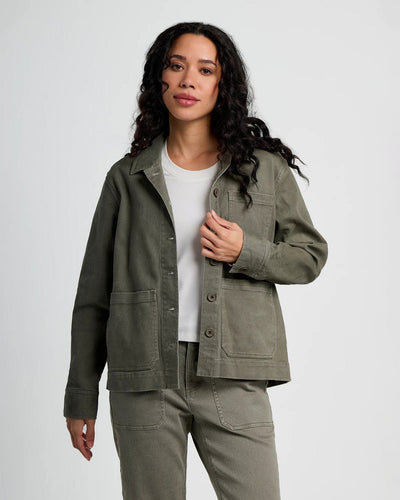 522 / Smokey Olive / SM Free Fly Women's Folly Twill Chore Coat in Smokey Olive Free Fly Women's Folly Twill Chore Coat in Smokey Olive Free Fly