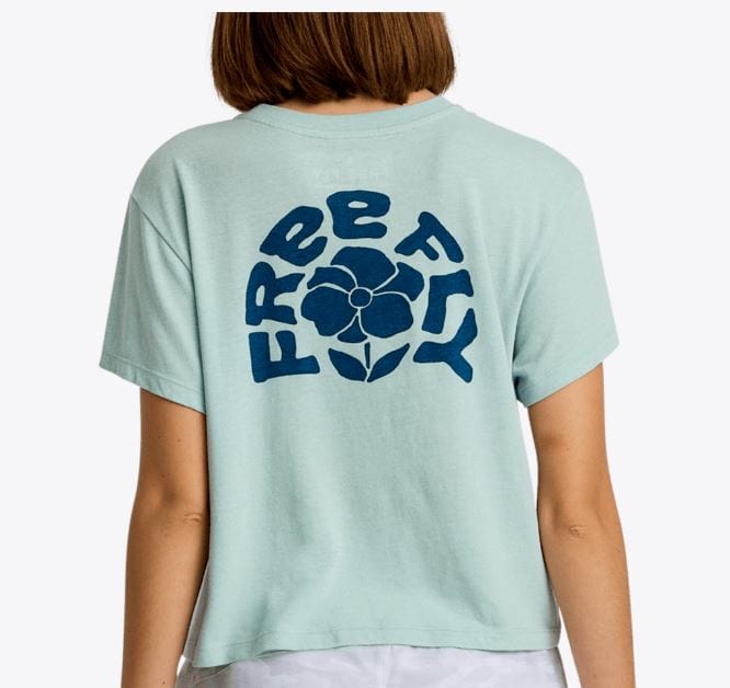 Load image into Gallery viewer, Heather Ocean Mist / SM Free Fly Women&#39;s Poppy Tee in Heather Ocean Mist Free Fly Women&#39;s Poppy Tee in Heather Ocean Mist Free Fly

