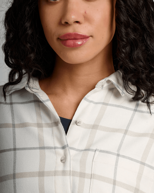 Free Fly Women's Seawool Flannel Shirt in Birch Plaid Free Fly Women's Seawool Flannel Shirt in Birch Plaid Free Fly