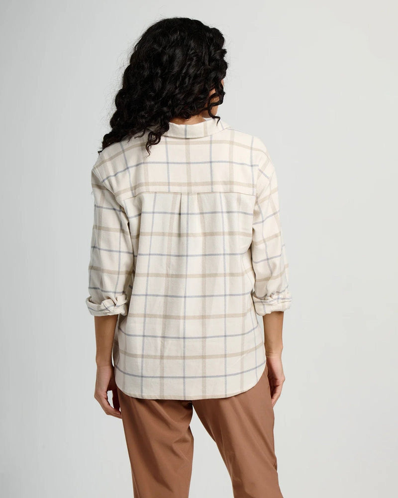Load image into Gallery viewer, Free Fly Women&#39;s Seawool Flannel Shirt in Birch Plaid Free Fly Women&#39;s Seawool Flannel Shirt in Birch Plaid Free Fly

