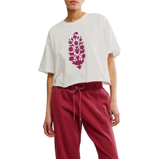 White / Deep Mulberry / XS Free People Movement Women's Inspire Tee Logo Free People Movement Women's Inspire Tee Logo Free People