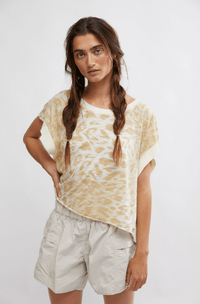 Load image into Gallery viewer, Raving Leopard Dune Combo / XS Free People My Time Printed Tee - Women&#39;s Free People
