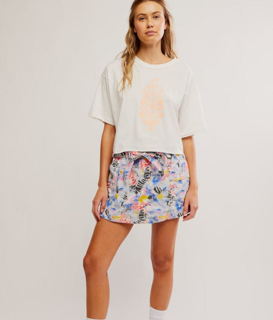 Free People Women's Inspire Tee Logo in White / Pastel Peach Free People Women's Inspire Tee Logo in White / Pastel Peach Free People