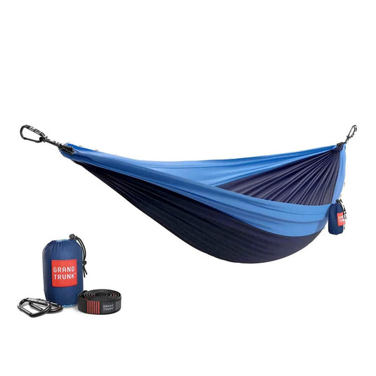 Navy/Light Blue Grand Trunks Double Hammock With Straps GRAND TRUNK