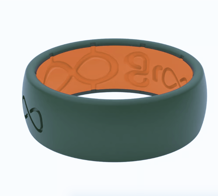 Load image into Gallery viewer, Moss Green &amp; Orange / 10 Groove Life Ring Moss Green &amp; Orange Groove Life
