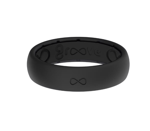 Black / 5 Groove Life Thin Ring Black Groove Life