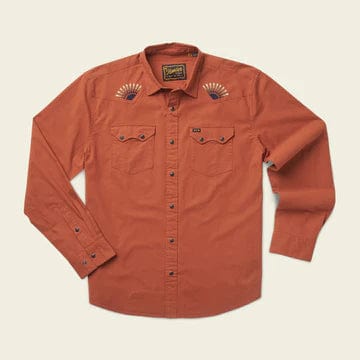 Load image into Gallery viewer, Sunbeams : Terracotta Chambray / MED Howler Bros Crosscut Deluxe Snapshirt - Men&#39;s Howler Bros
