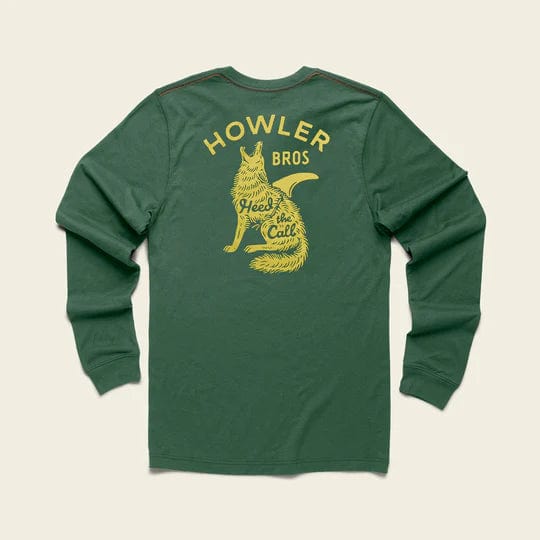 Load image into Gallery viewer, Howler Coyote : Forest Green / MED Howler Bros Select Longsleeve Tee - Men&#39;s Howler Bros
