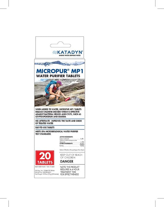 20 COUNT Katadyn Micropur Tablets 20CT Katadyn North America