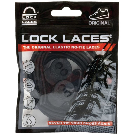 Lock Laces Black Solid No Tie Shoelaces Lock Laces
