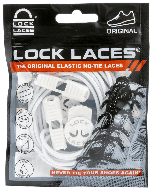 Lock Laces White Solid No Tie Shoelaces Lock Laces