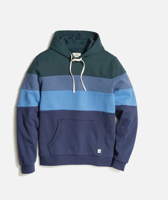 Load image into Gallery viewer, Blue Green Colorblock / SM Marine Layer Archive Colorblock Hoodie - Men&#39;s Marine Layer

